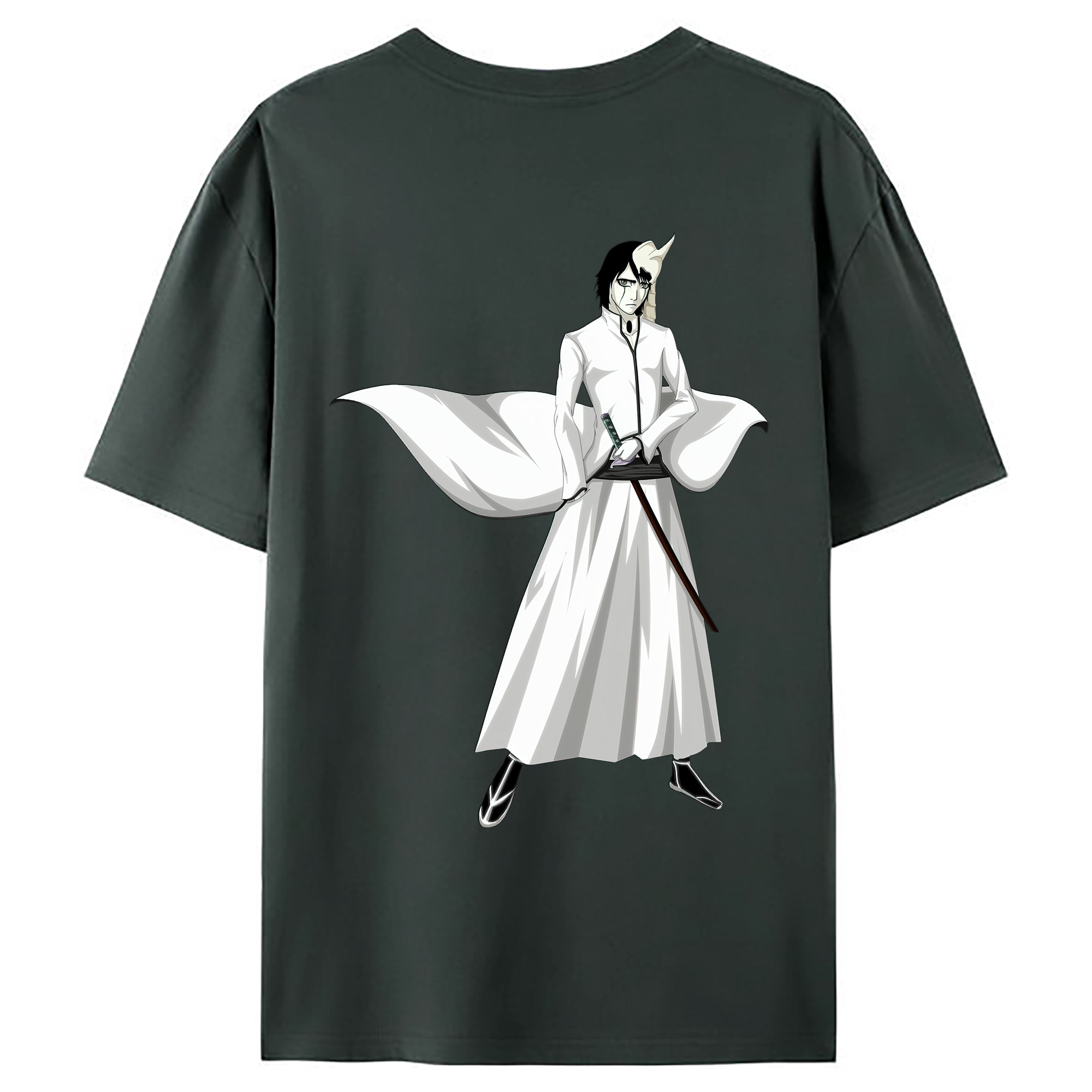 （画像用） ブリーチ ウルキオラ·シファー BLEACH Ulquiorra cifer 綿100％ メンズ半袖Tシャツ（バックプリント） 通気性